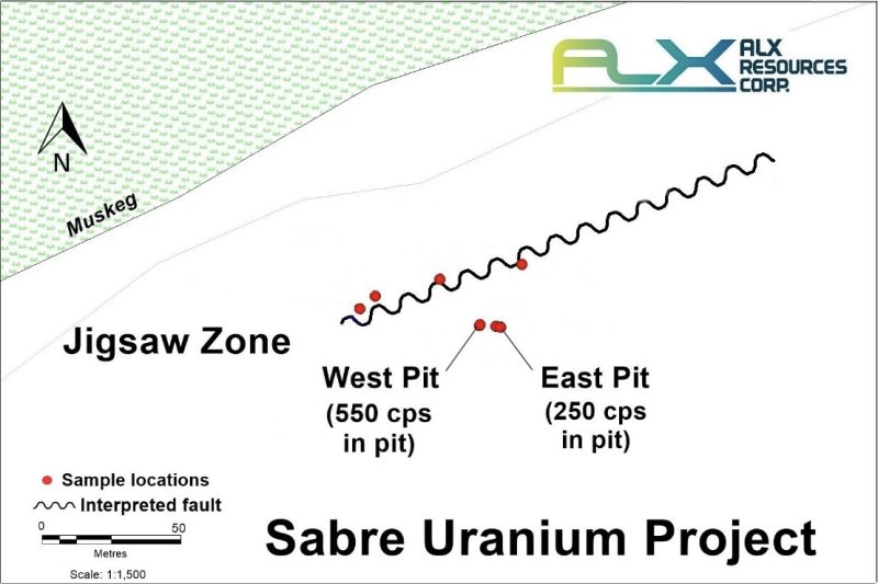 Sabre Uranium Project – Jigsaw Zone Sample Locations, October 2022