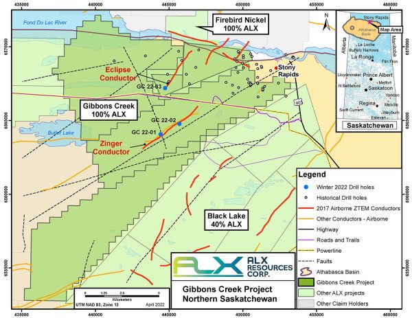 Gibbons Creek Uranium Project with 2022 Drillholes and