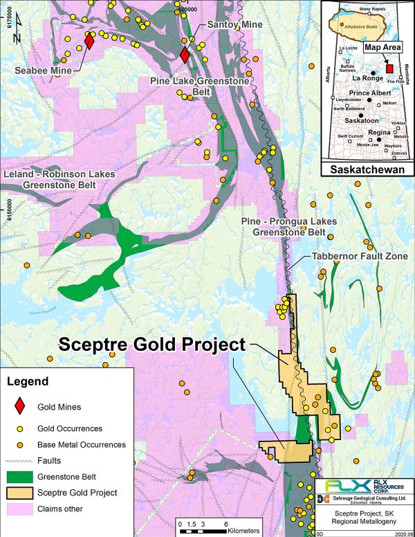 Sceptre Gold Property: Location Map